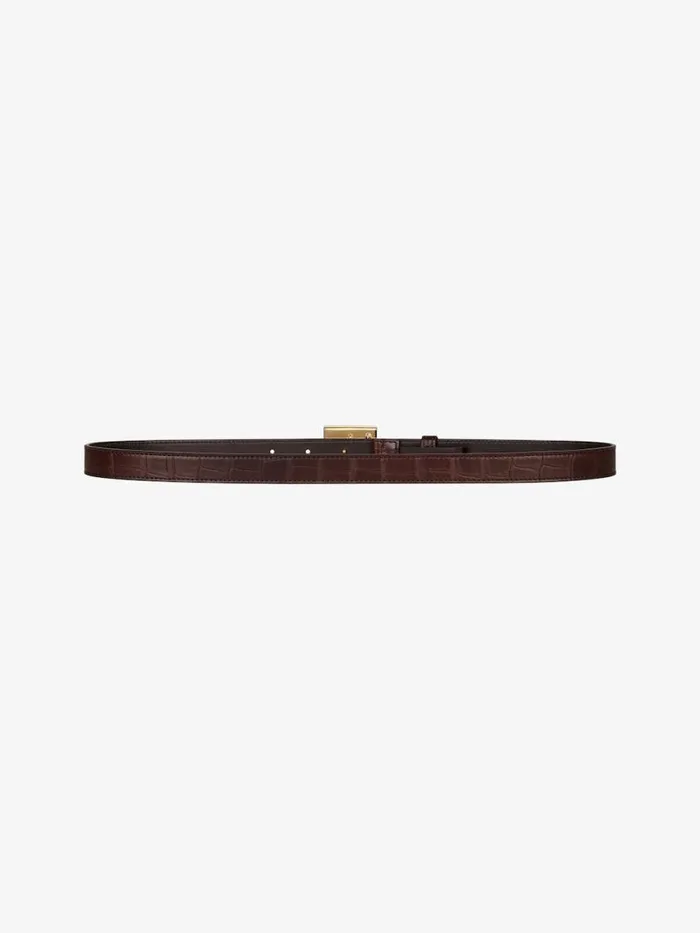 4g Belt In Crocodile Effect Leather Walnut Brown Women Givenchy Belts
