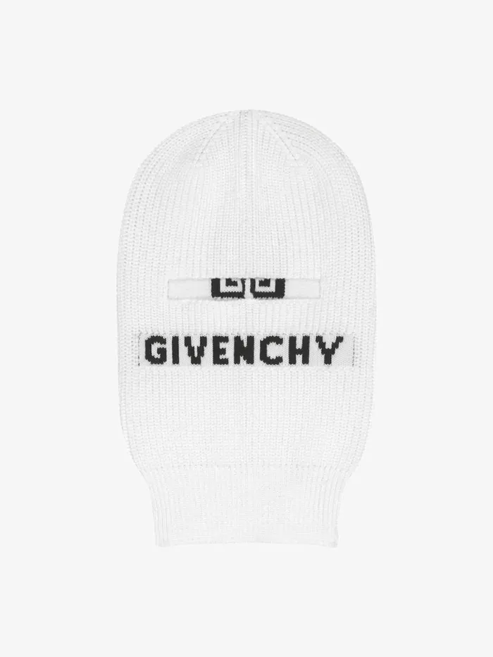 4g Knitted Balaclava In Wool Whiteblack Men Givenchy Beanies and Caps