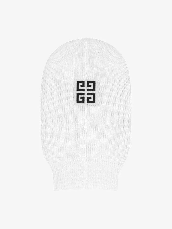 4g Knitted Balaclava In Wool Whiteblack Men Givenchy Beanies and Caps