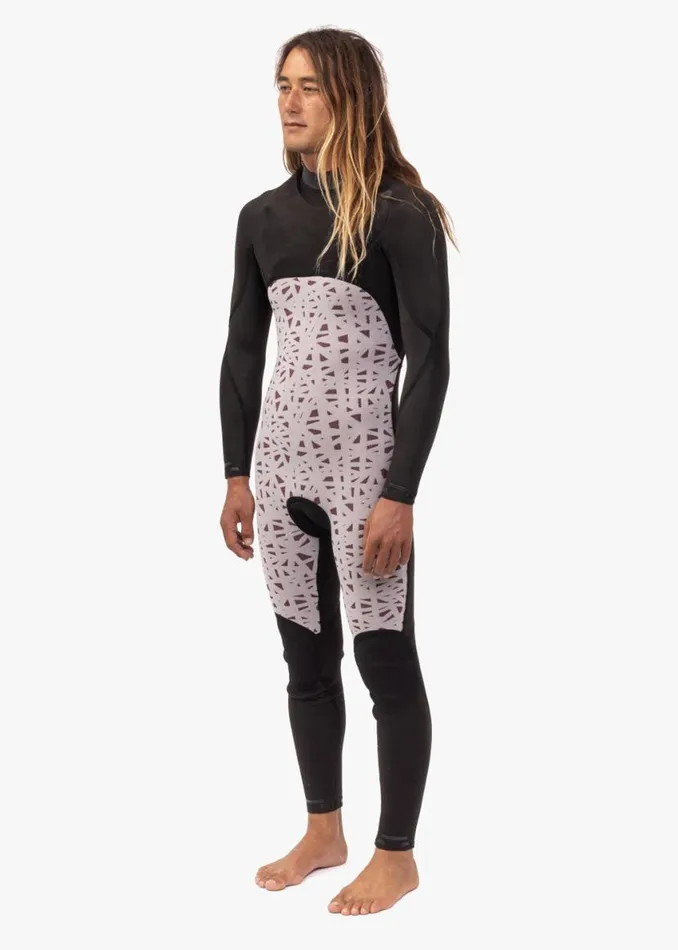 7 Seas 43 Full Chest Zip Wetsuit Tonal Logos Stealth Men Vissla Wetsuits