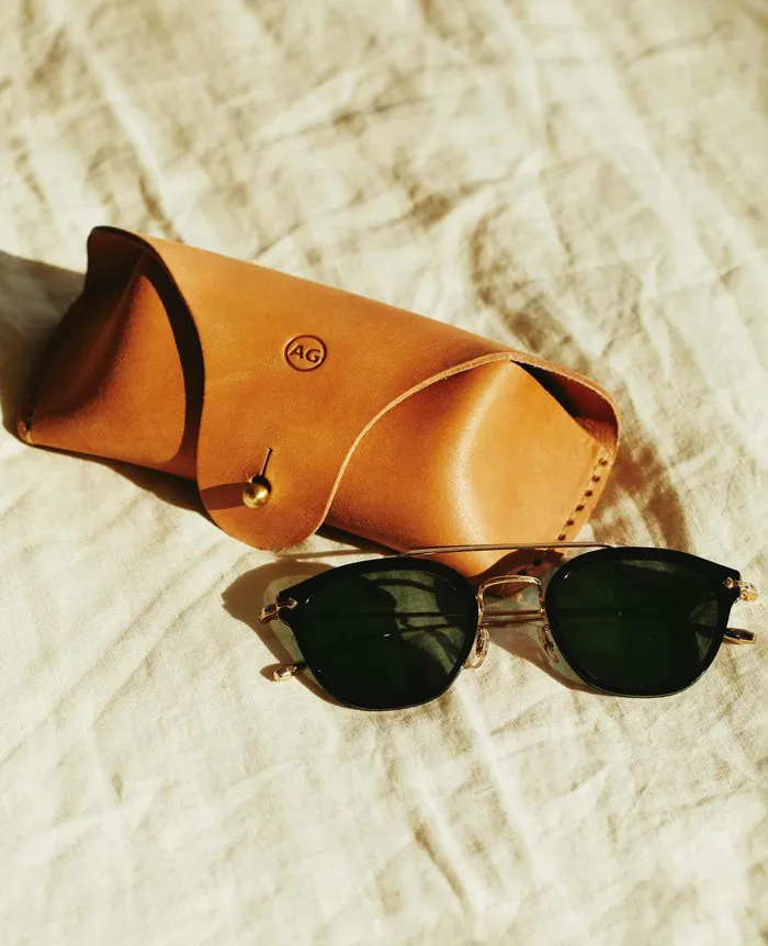 AG Eyeglass Case Naturalbrass WomenMen AG Jeans Leather Goods