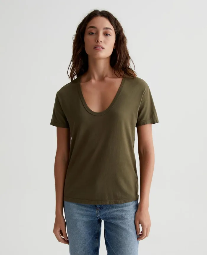 AG Jeans Aspen U Shady Moss Women Tees and Tanks