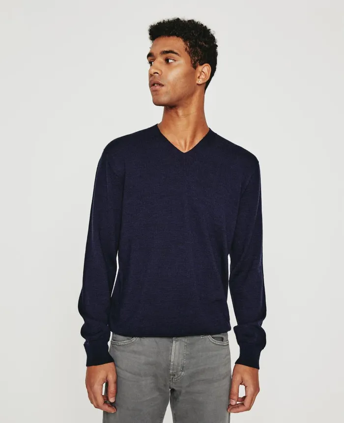 AG Jeans Beck Vee Deep Navy Men Sweatshirts