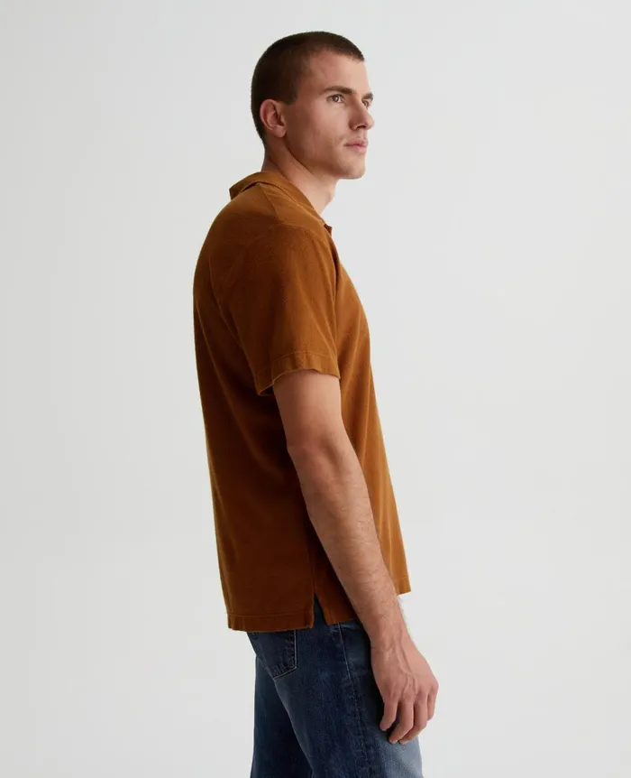 AG Jeans Bryce Johnny Collar Tree Bark Men Polos AG Jeans Bryce Johnny Collar Tree Bark Men Polos