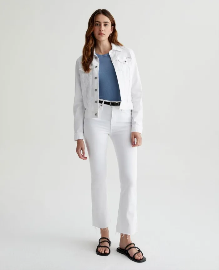 AG Jeans Farrah Boot Crop Modern White Women Denim