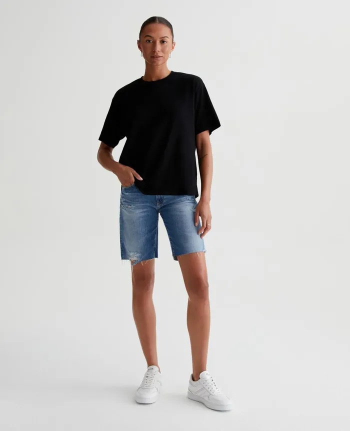 AG Jeans Nikki Short 16 Years Indigo Deluge Destruc Women Denim