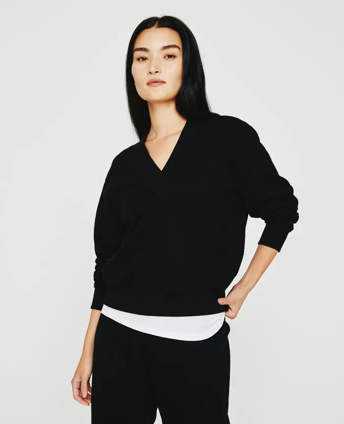 AG Jeans Nova Vee True Black Women Sweatshirts
