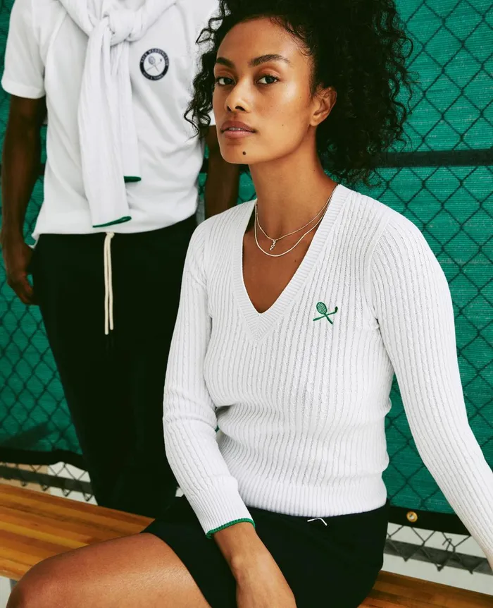 AG Jeans Weddington Varsity Sweater Eb Racket Club Emblem Match Wh Women Sweatshirts