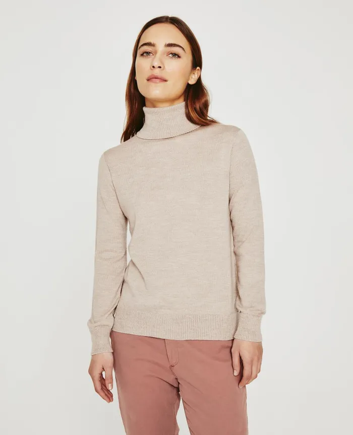 AG Jeans Zuri Turtleneck Oatmilk Women Tops and Shirts