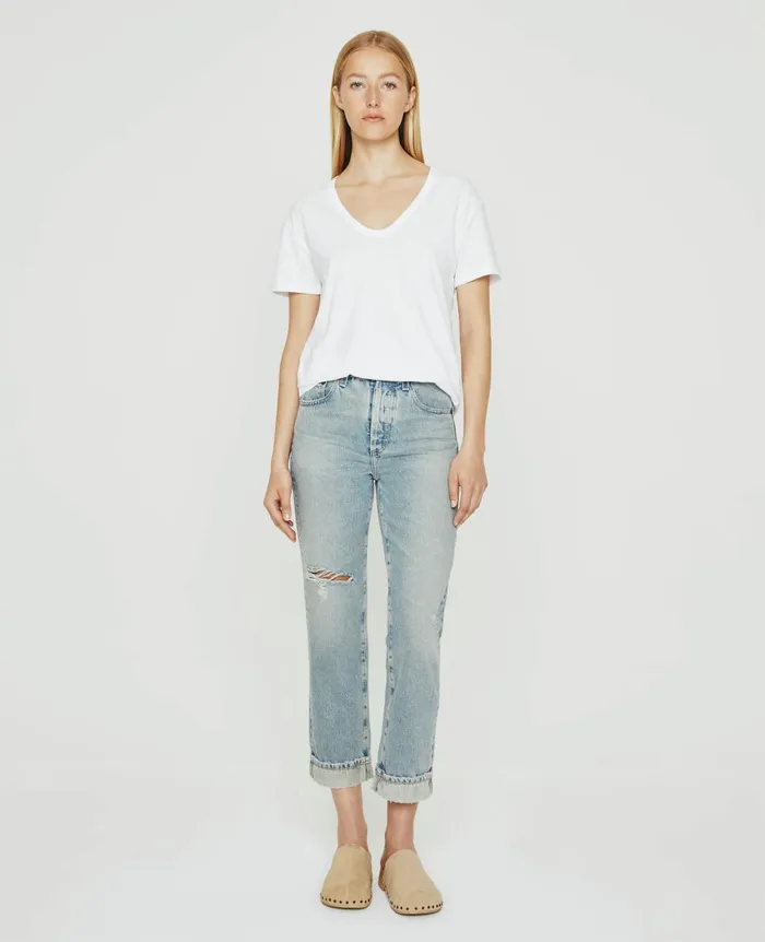 Alexxis Crop 21 Years Road Trip Destructed Women AG Jeans Denim