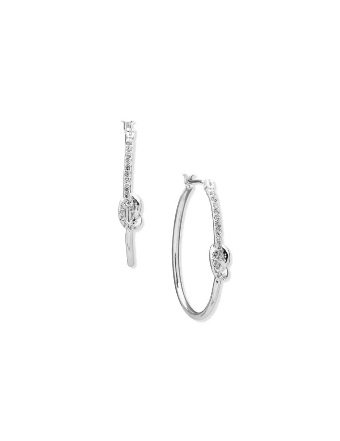 Anne Klein Click Hoop With Knots Pierced Earrings Silver Tone Women Watches 038 Jewelry Anne Klein Click Hoop With Knots Pierced Earrings Silver Tone Women Watches 038 Jewelry