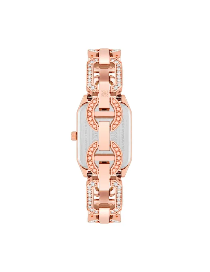 Anne Klein Crystal Accented Open Link Watch Rose Goldtone Women Watches 038 Jewelry