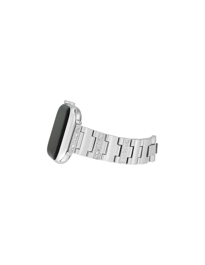 Anne Klein Crystal Embellished Bracelet For Apple Watch Silvertone Women Watches 038 Jewelry