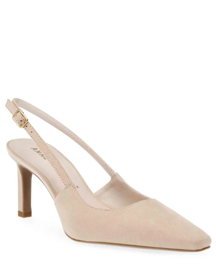 Anne Klein Rosel Dress Pump Beige Suede Women Shoes