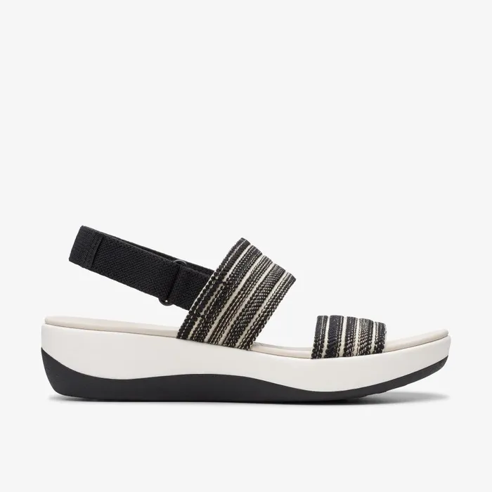 Arla Stroll Black Combination Women Clarks Sandals and Flip Flops