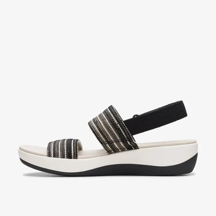 Arla Stroll Black Combination Women Clarks Sandals and Flip Flops