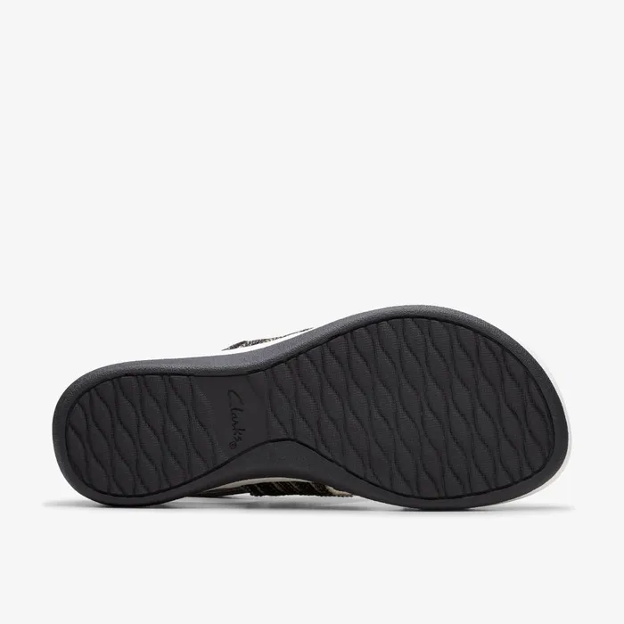 Arla Stroll Black Combination Women Clarks Sandals and Flip Flops