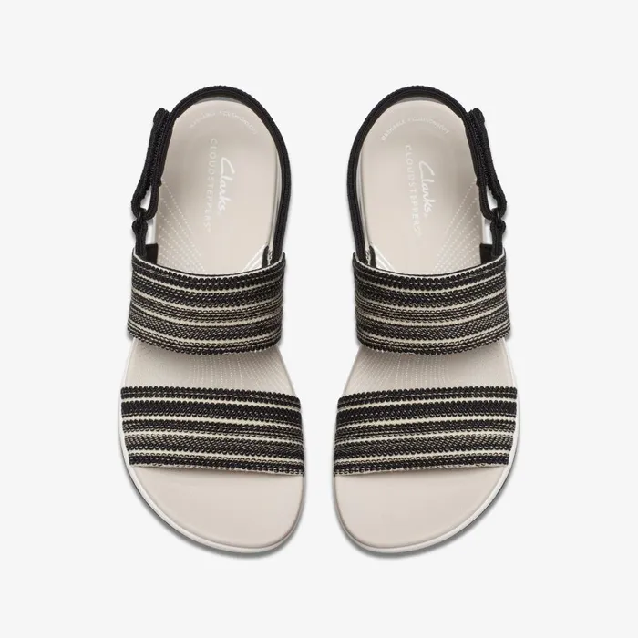 Arla Stroll Black Combination Women Clarks Sandals and Flip Flops
