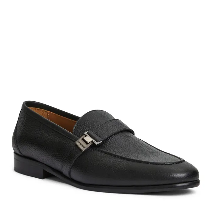 Arlo Slip On Side Bit Loafer Black Leather Men Bruno Magli Casual Shoes