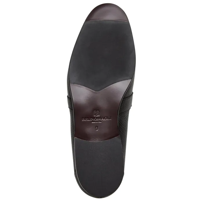 Arlo Slip On Side Bit Loafer Black Leather Men Bruno Magli Casual Shoes