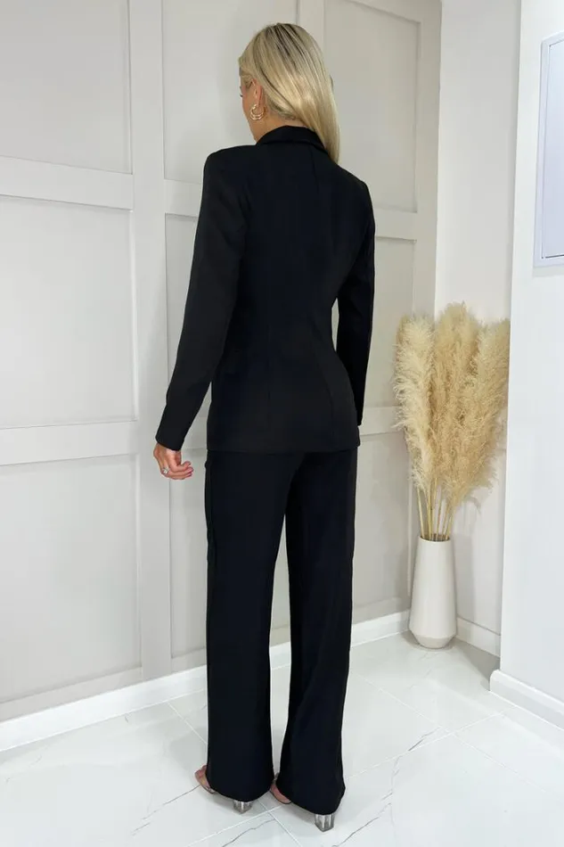 AX Paris Black Diamante Button Blazer Coats and Jackets