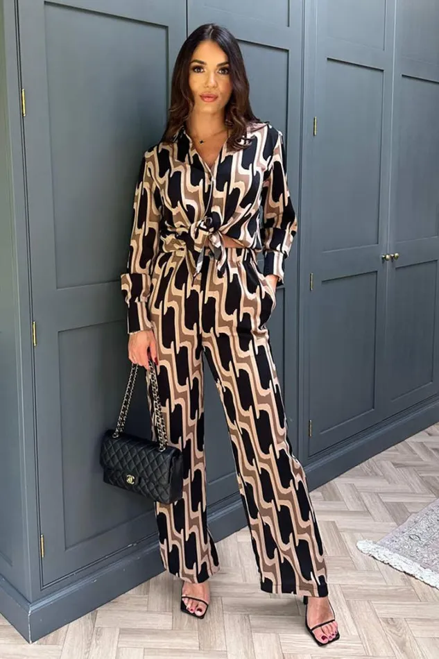 AX Paris Multi Printed Geometric Trousers Trousers and Leggings