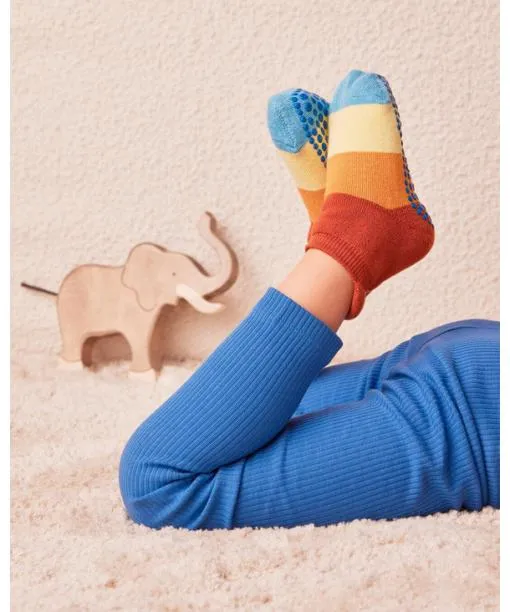 Babies and Kids Colour Block Kids House Socks Brick FALKE House Socks