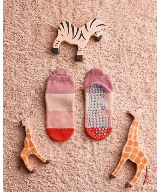 Babies and Kids Colour Block Kids House Socks Brick FALKE House Socks