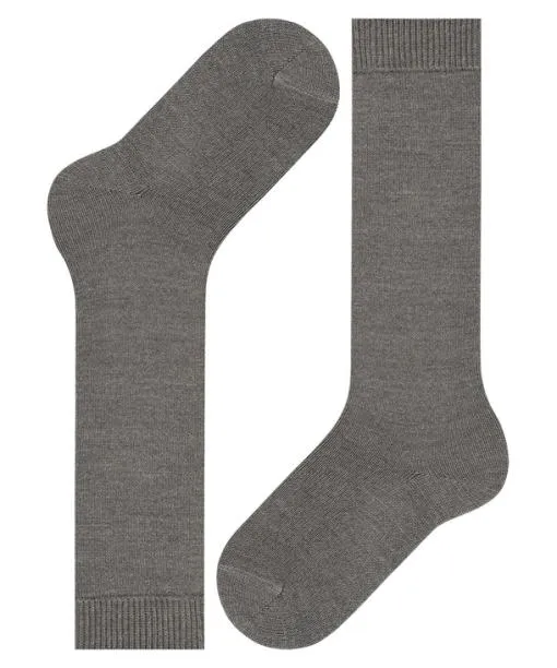 Babies and Kids Comfort Wool Kids Kneehigh Socks Dark Grey FALKE Knee High Socks