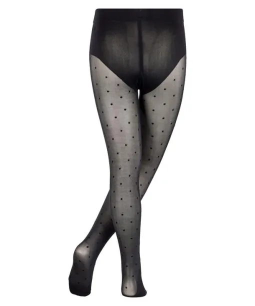 Babies and Kids Romantic Dot Kids Tights Black FALKE Tights and Leggings