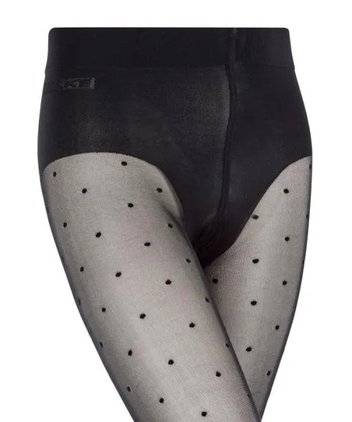 Babies and Kids Romantic Dot Kids Tights Black FALKE Tights and Leggings