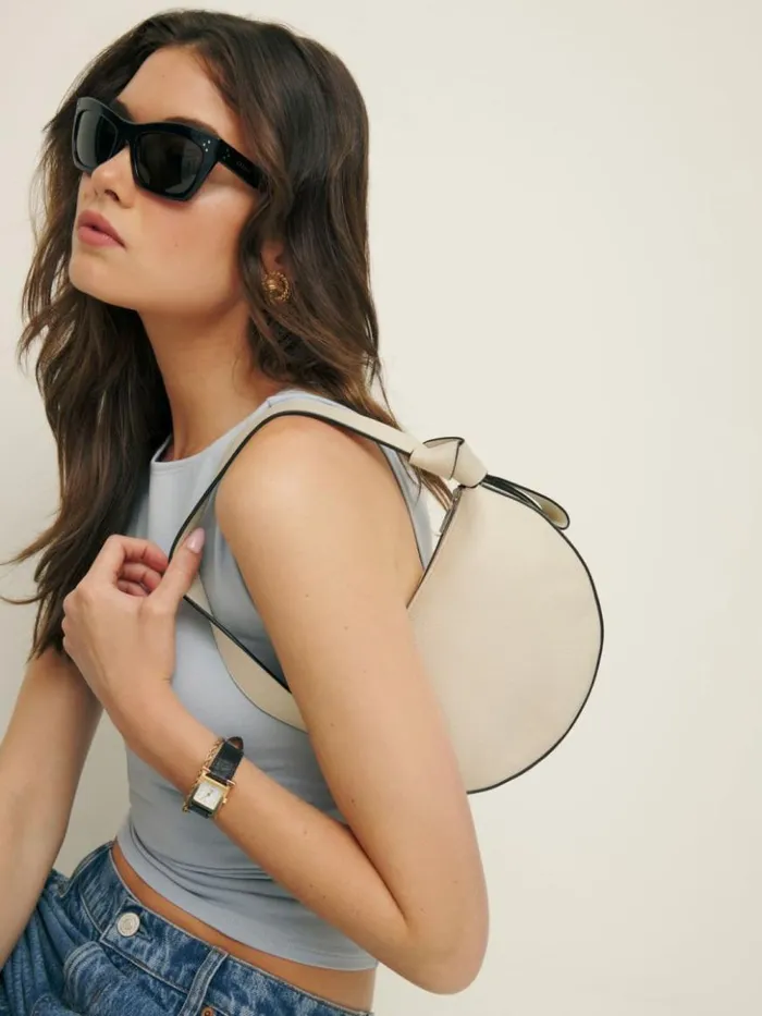 Bags The Reformation Carlotta Shoulder Bag Almond