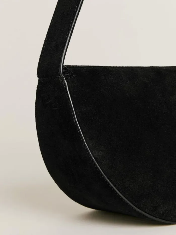 Bags The Reformation Carlotta Shoulder Bag Black Suede