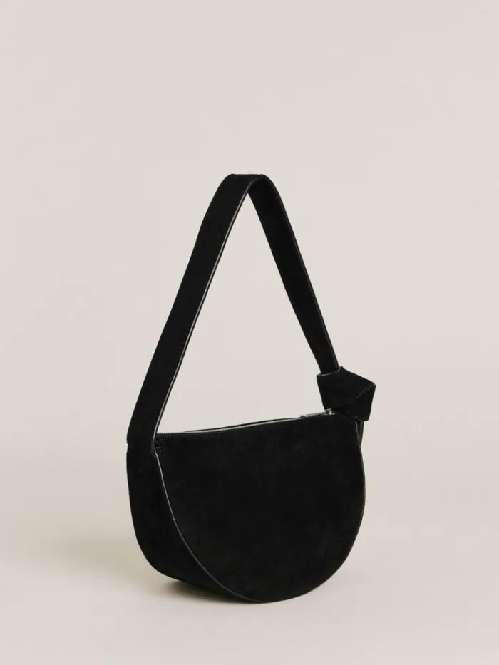 Bags The Reformation Carlotta Shoulder Bag Black Suede