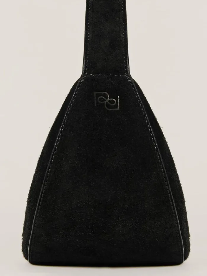 Bags The Reformation Carlotta Shoulder Bag Black Suede