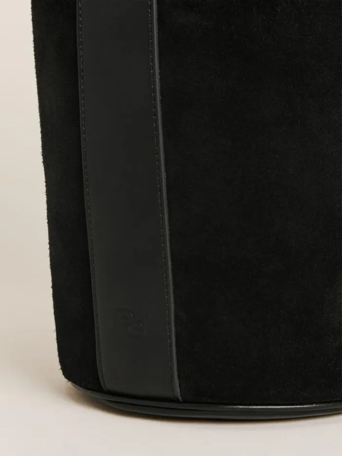 Bags The Reformation Medium Ornellia Bucket Bag Black Suede