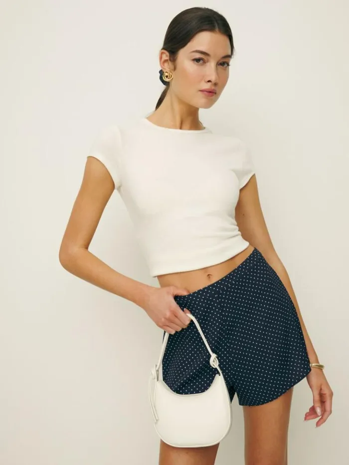 Bags The Reformation Mini Rosetta Shoulder Bag White Leather