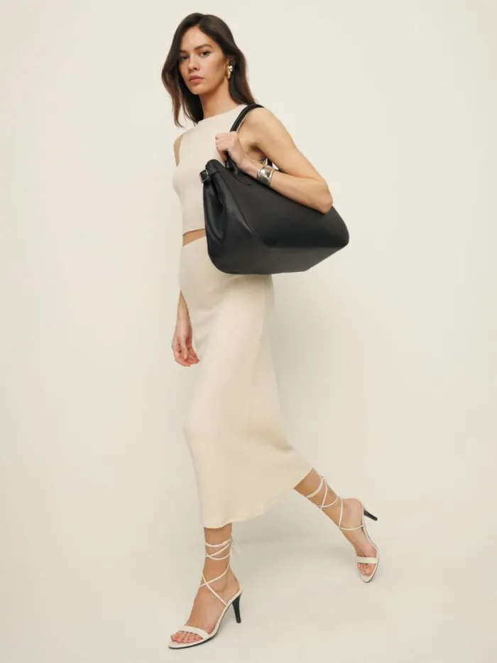 Bags The Reformation Oversized Patrizia Bag Black Leather
