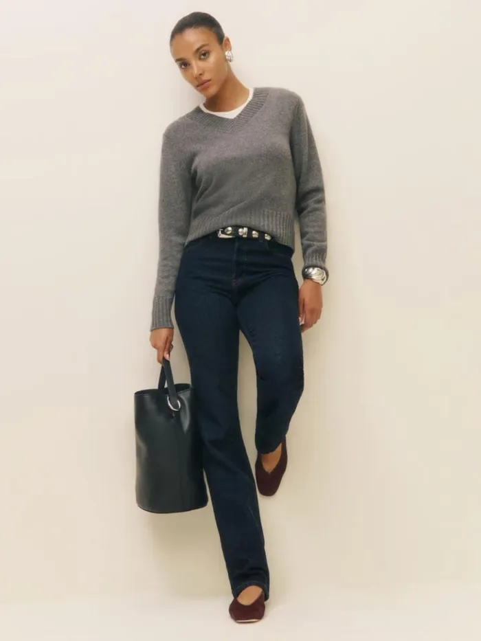 Bags The Reformation Seleena Bucket Bag Black Leather