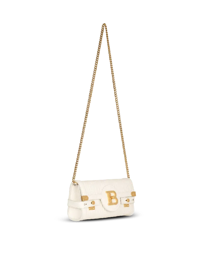 Balmain Crossbody Bags Women BBuzz 23 Monogrammed Grained Leather Clutch Beige
