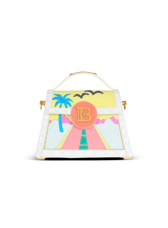 Balmain Handbags Women BBuzz Dynasty Calfskin And Postcard Patchwork Bag Multicolor