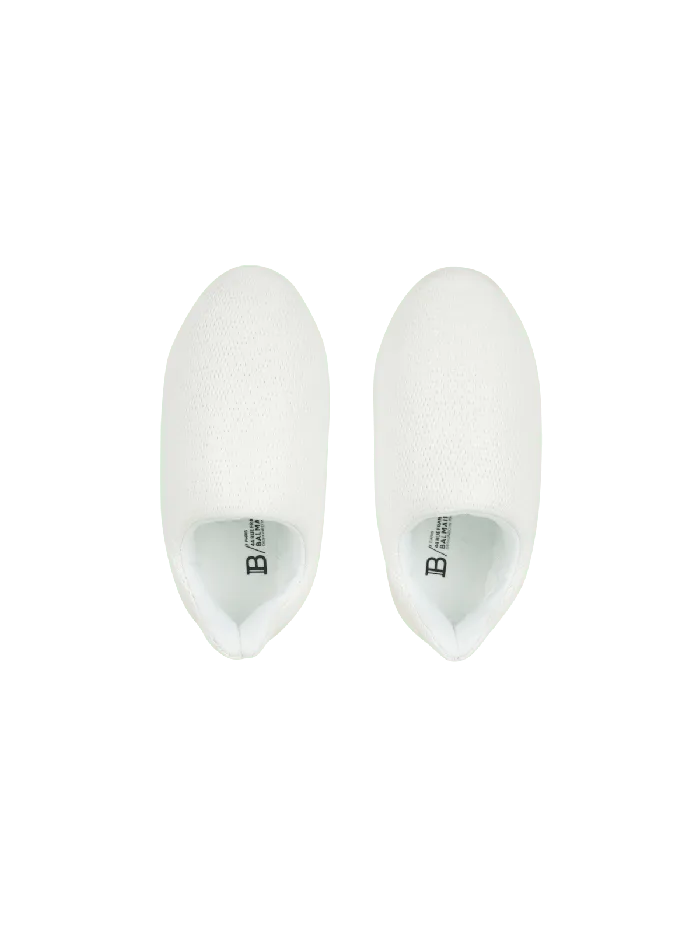 Balmain Sneakers Men BCloud Sneakers In Embossed Leather White