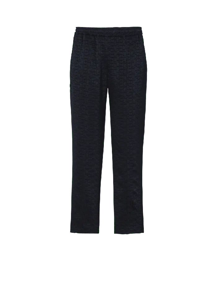 Balmain Trousers And Shorts Men PB Labyrinth Jacquard Trousers Navy
