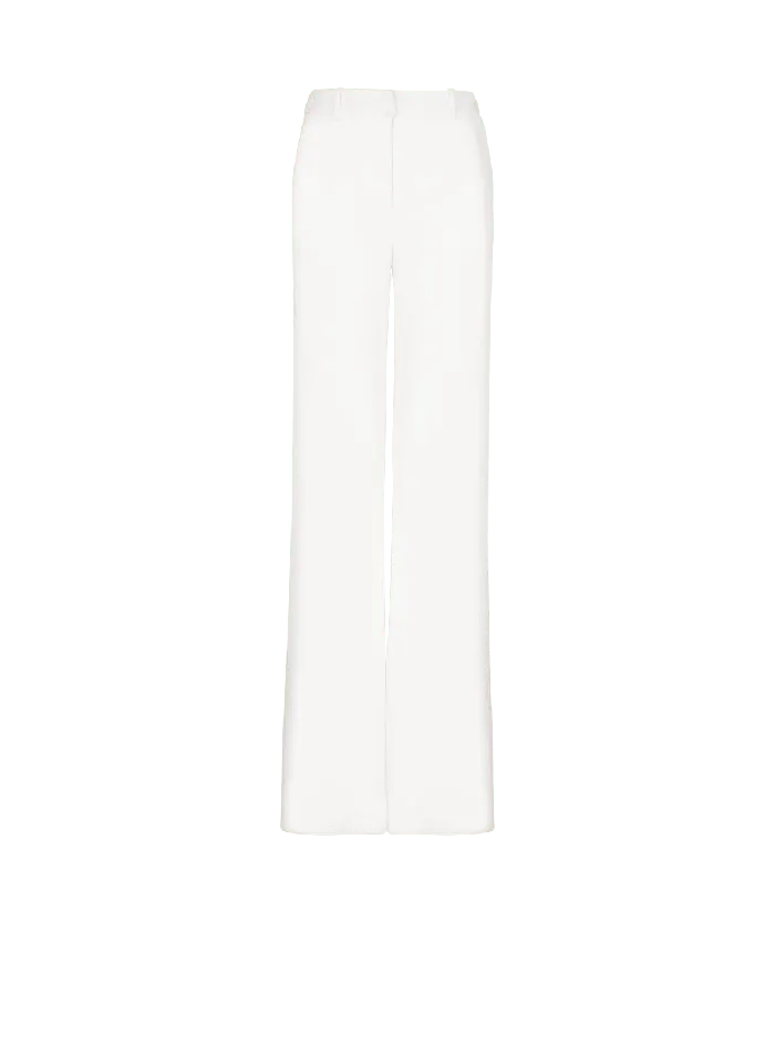 Balmain Trousers And Shorts Women Highwaisted Crepe Trousers White
