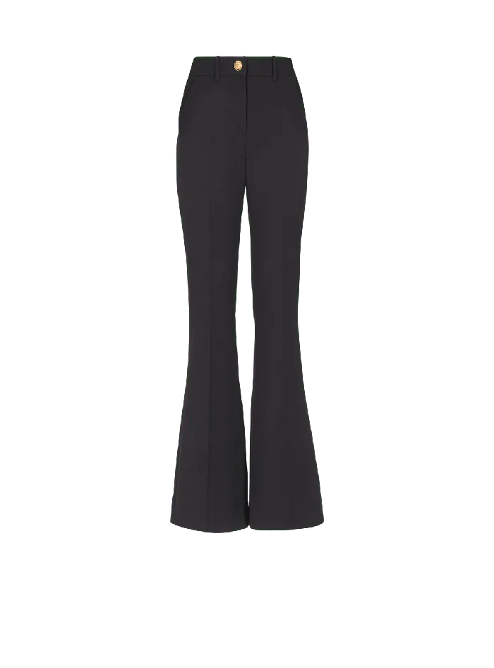 Balmain Trousers And Shorts Women Tailored Grain De Poudre Trousers Black
