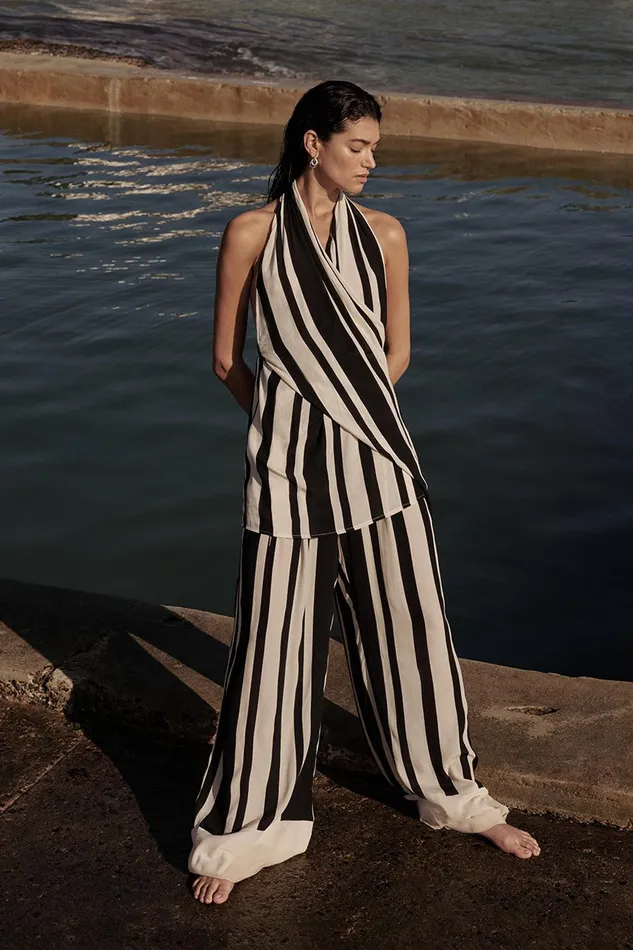 BEAU BLACK STRIPE PANT Women DISSH Pants