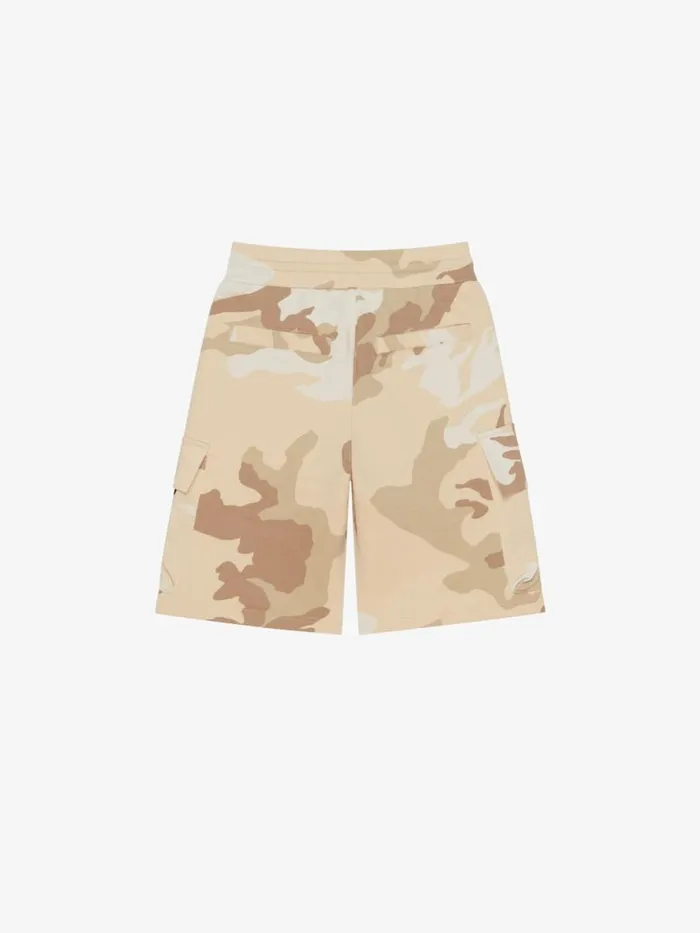 Bermuda Shorts In Fleece With Camo Print Creambeige Kids Givenchy