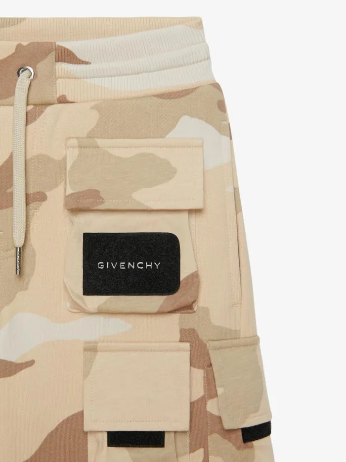 Bermuda Shorts In Fleece With Camo Print Creambeige Kids Givenchy