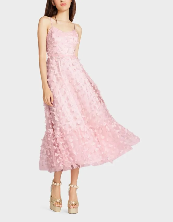 Betsey Johnson Women BETSEYS BUTTERFLY MAXI DRESS PINK Pink