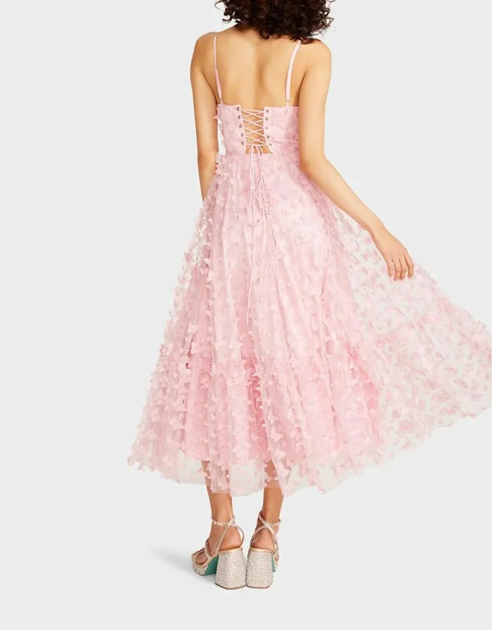 Betsey Johnson Women BETSEYS BUTTERFLY MAXI DRESS PINK Pink